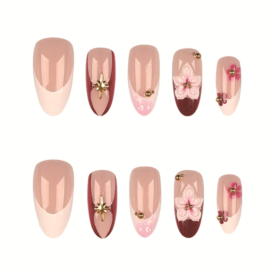 Artistic Floral Design Press-On Nail Set