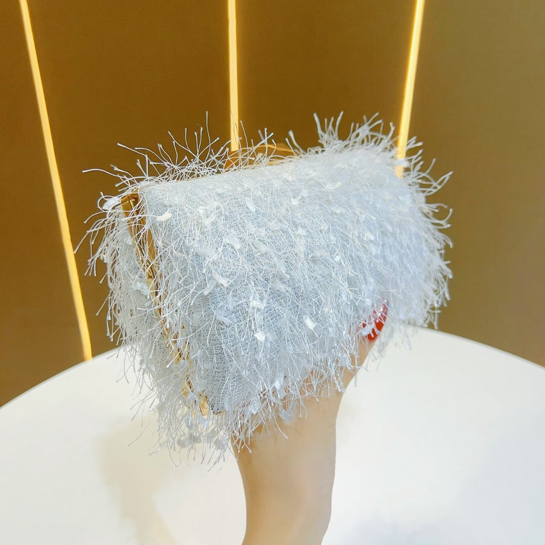 Textured Fringed Evening Purse