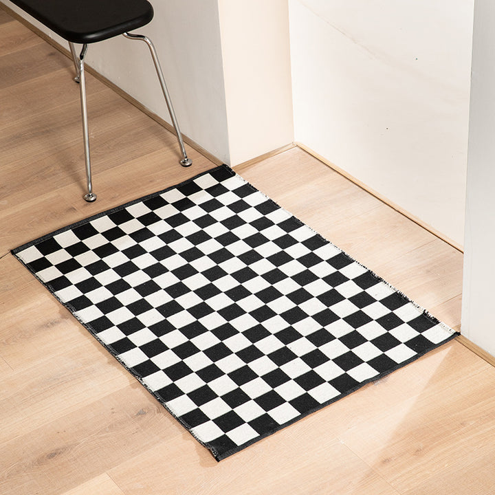 Flat-woven bath mat with abstract geometric pattern Kalsten