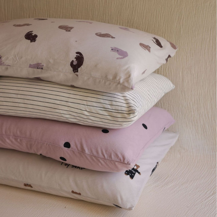 Children's pillowcase made of cotton percale with cute bear print