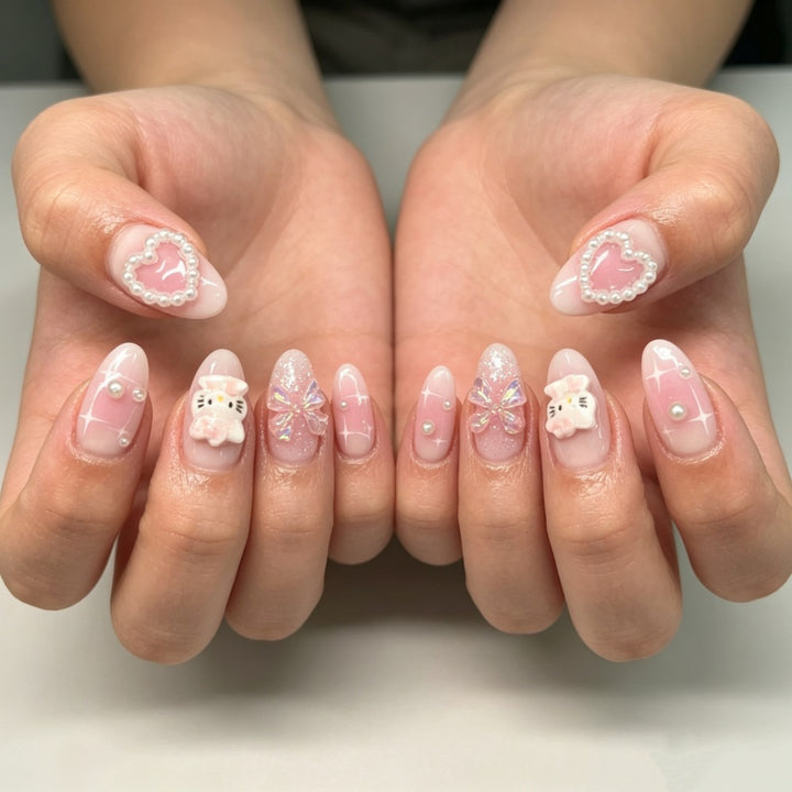 Heart and Character-Themed Artistic Press-On Nails Kalsten