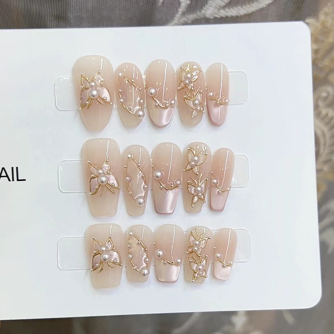 Elegant Floral Design Press-On Nails Set Kalsten