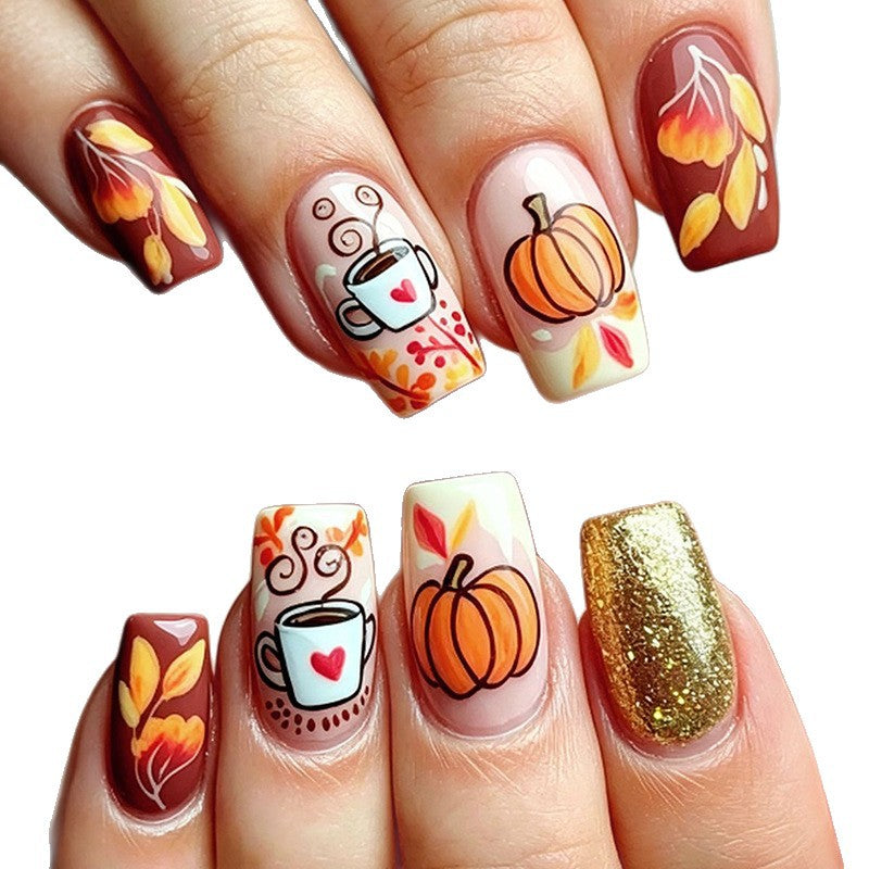 Artistic Autumn-Themed Nail Art Kalsten