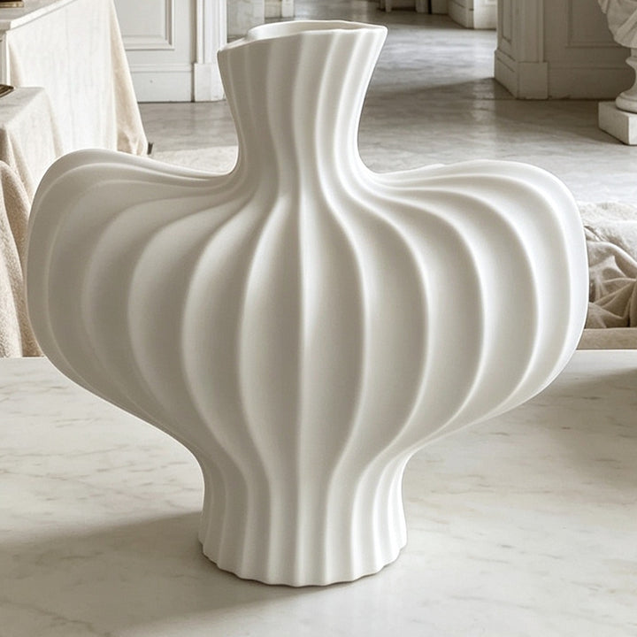Sculpted Ribbed Decorative Vase Kalsten