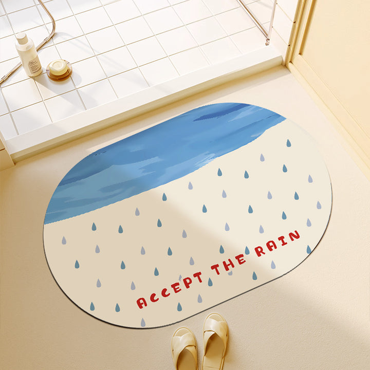 Playful Bath Mat with Showerhead Design