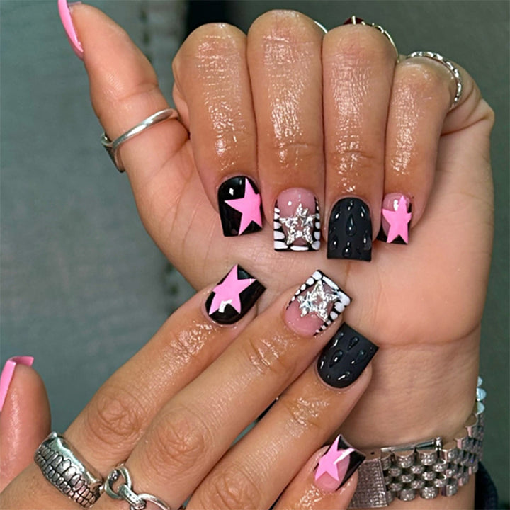 Artificial nail set with colorful design and creative details Kalsten