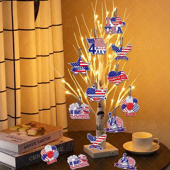 Unisex nan patriotic acrylic cake topper with US flag heart motif Kalsten