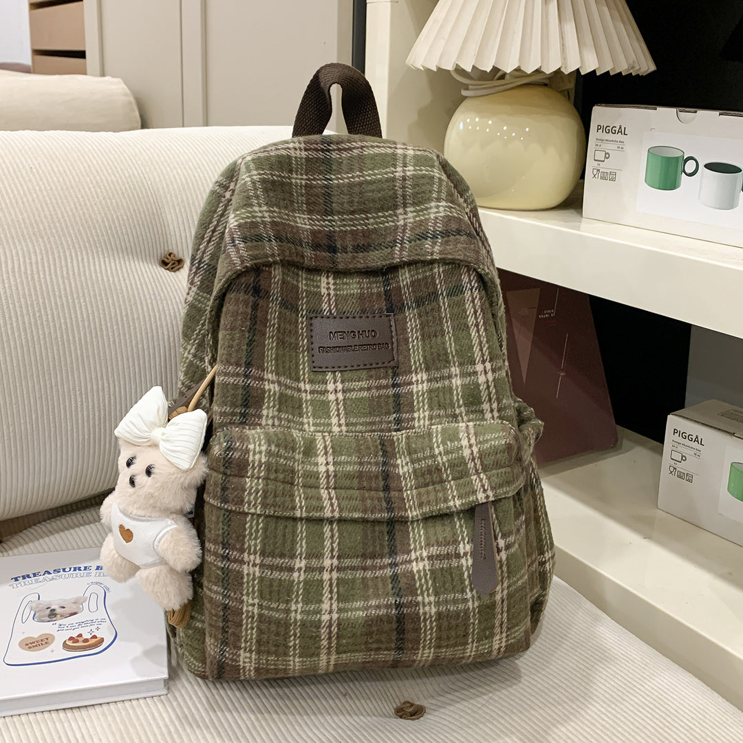 Cozy Plaid Backpack Kalsten