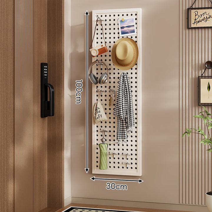 Wall-Mounted Perforated Pegboard Organizer Panel Large Square with Modular Hooks and Accessories