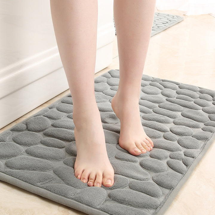 Soft Touch Stone Pattern Bathroom Rug Set Kalsten