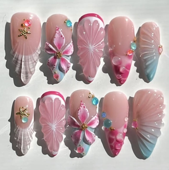 Artificial nail set with floral and cheerful design Kalsten