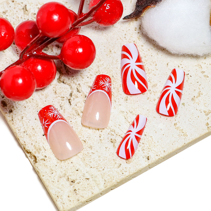 Festive Candy Cane Nail Art Set Kalsten