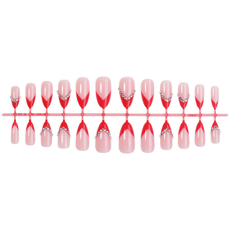 Premium Decorative Press-On Nail Set with Jewel Accents Kalsten