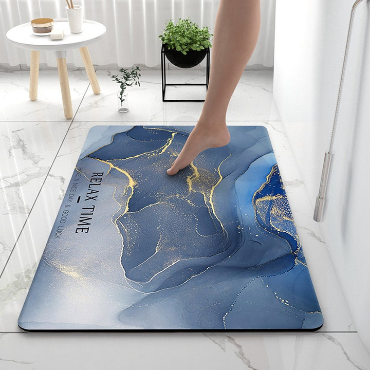 Soft Print Abstract Marble Bath Mat Kalsten