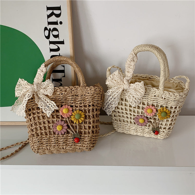 Floral Woven Tote Bag