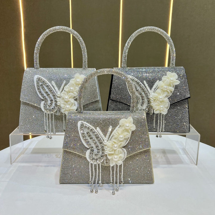 Decorative Butterfly Rhinestone Clutch