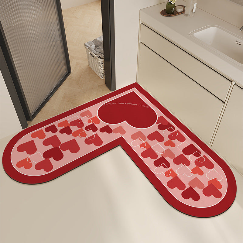Modern Heart-Shaped Kitchen Mat Kalsten