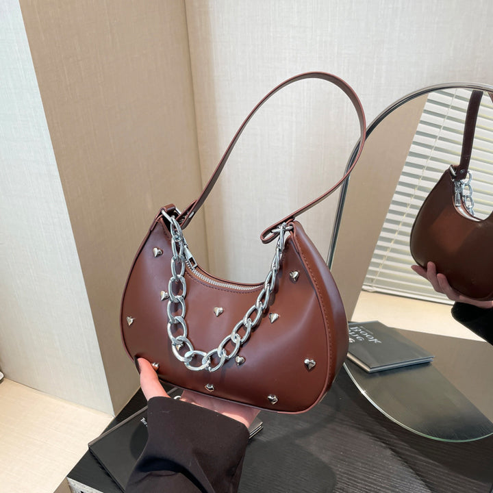Chic Heart-Embellished Shoulder Bag Kalsten
