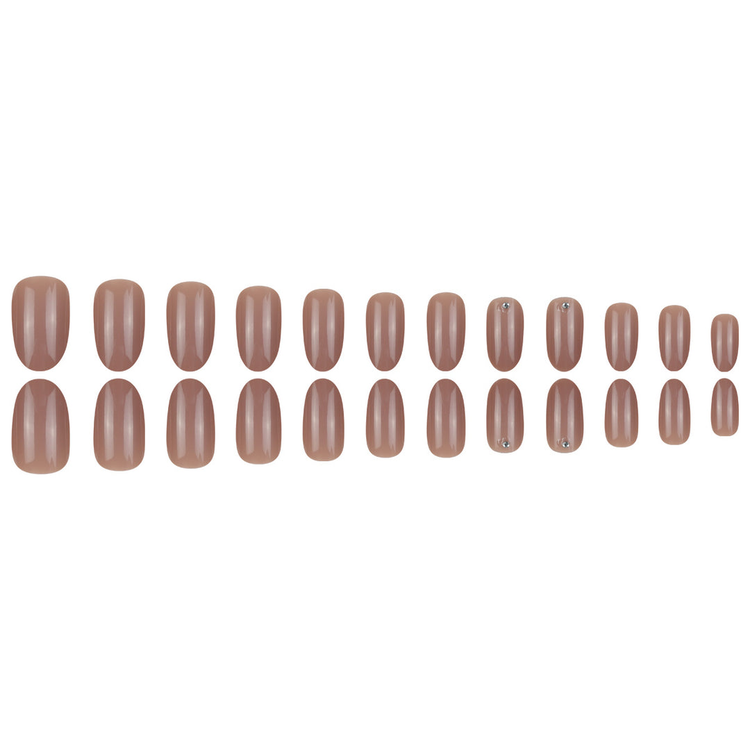 Elegant Almond-Shaped Press-On Nails with Rhinestone Accents Kalsten