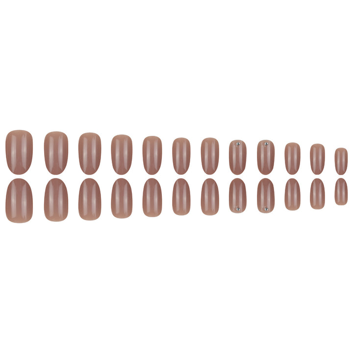 Elegant Almond-Shaped Press-On Nails with Rhinestone Accents Kalsten
