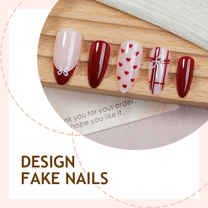 Nail art set with romantic heart designs Kalsten