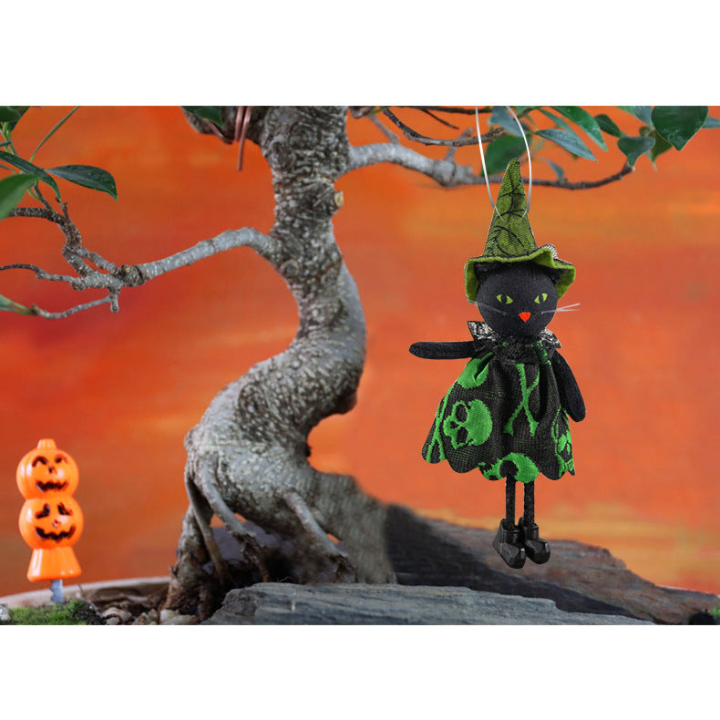 Decorative Halloween Cat with Witch Hat