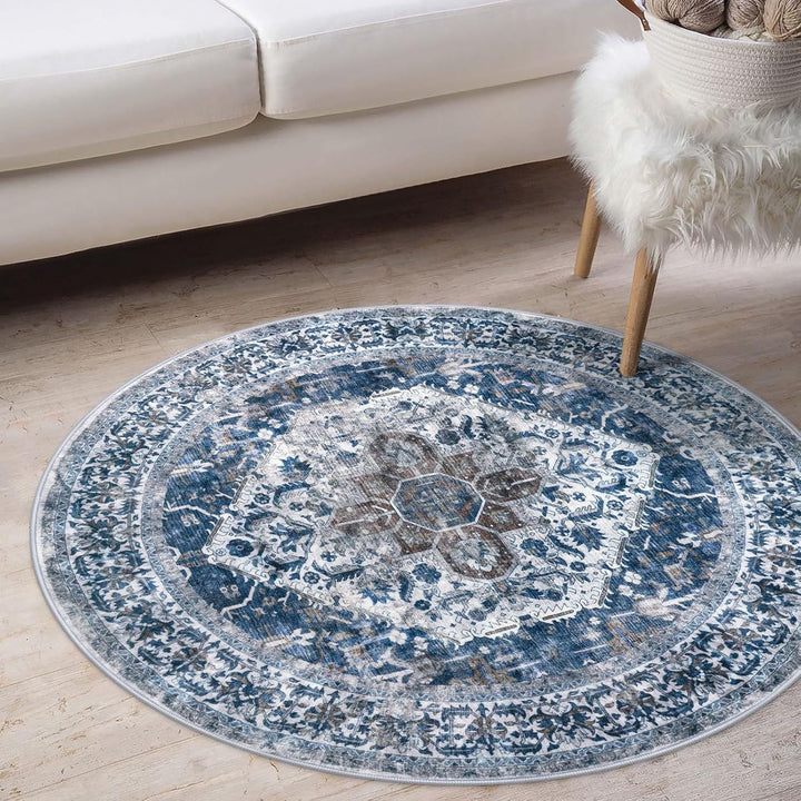 Round Vintage Pattern Area Rug