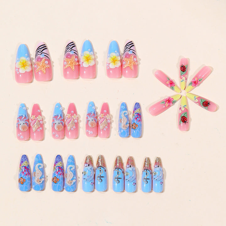Ocean-Inspired 3D Nail Art Set Kalsten
