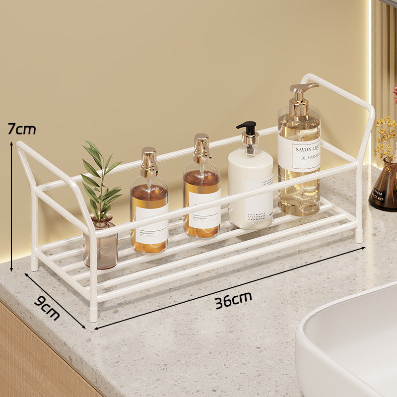 Multi-Tier Wire Grid Countertop Organizer with Angled Frame and Ventilated Mesh Shelves