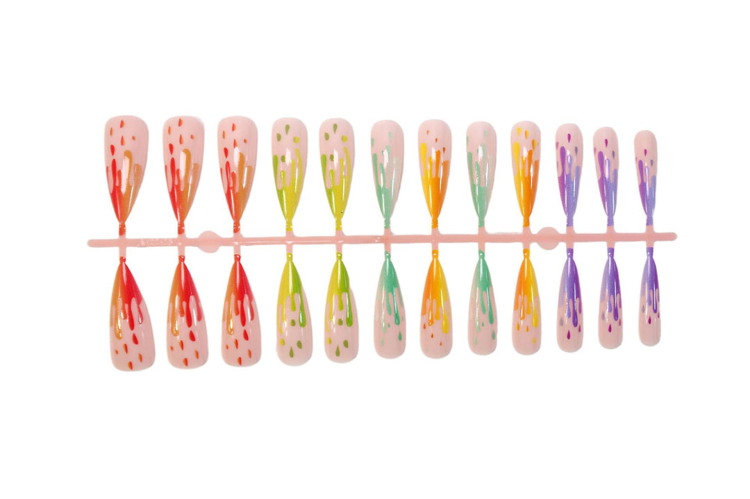 Acrylic nail set with stylish water droplet pattern Kalsten