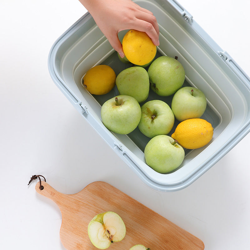 Compact foldable carrying basket with reinforced frame and non-slip bottom