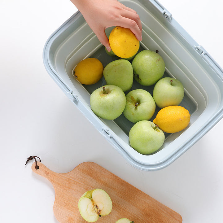 Compact foldable carrying basket with reinforced frame and non-slip bottom