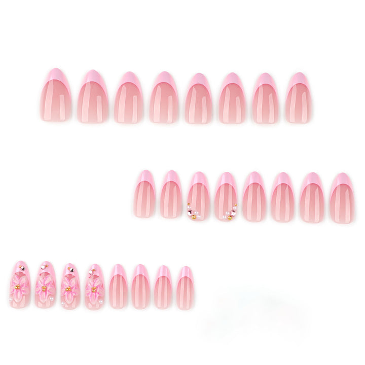 Press-On Nail Art Set with Floral Embellishments Kalsten