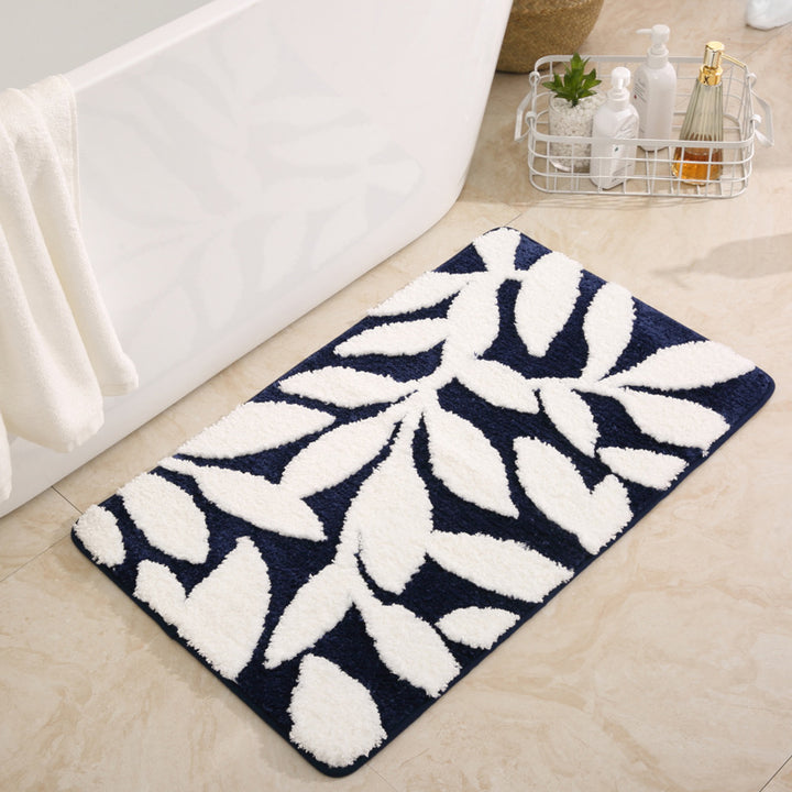 Leaf Patterned Luxury Bath Mat Kalsten