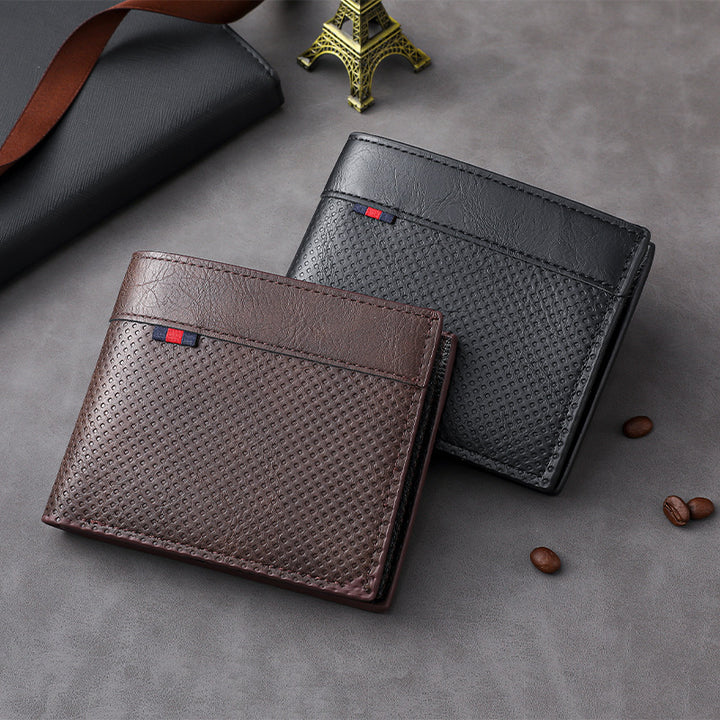 Textured Bi-Fold Leather Wallet Kalsten