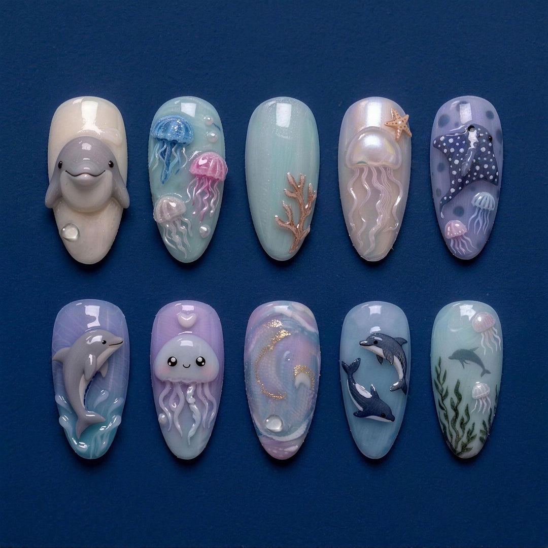 Ocean-Themed Nail Art