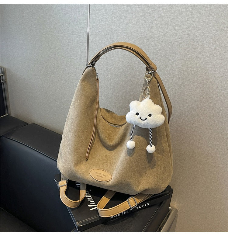 Soft Suede Slouchy Shoulder Bag