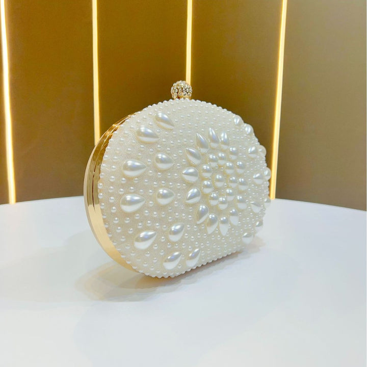 Pearl-Embellished Clutch