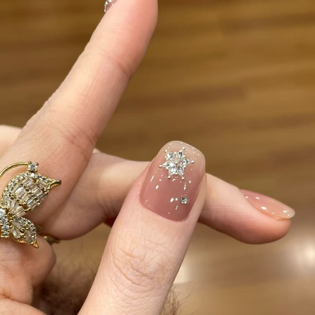 Elegant Rhinestone Embellished Press-On Nail Set