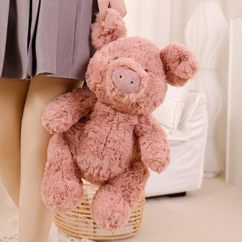 Sitting Pig Plush Cuddle Toy with Ultra-Soft Faux Fur and Huggable Body Kalsten