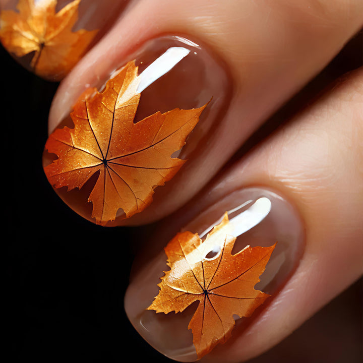 Autumn Leaf Pattern Nail Art Kalsten