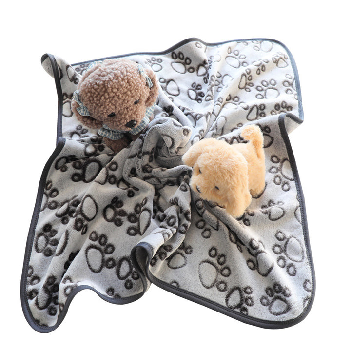 Women's Plush Pet Lounger Mat with Cute Paw Print Kalsten