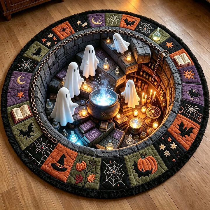 Spooky Halloween-Themed Decorative Round Area Rug