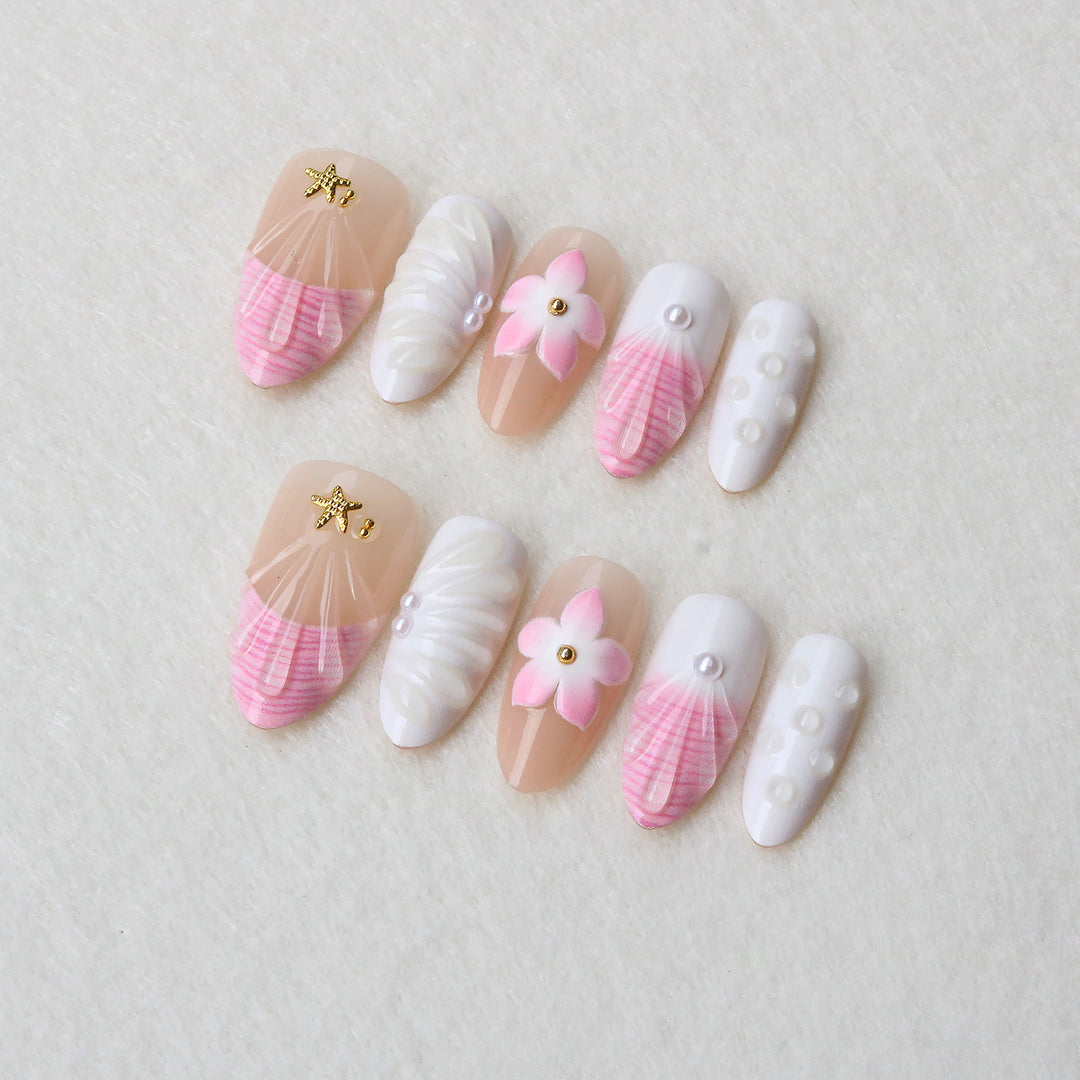 Artistic Floral Design Press-On Nail Set
