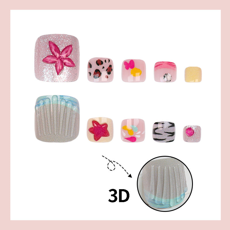 Artificial Nail Set with Playful Summer Designs Kalsten