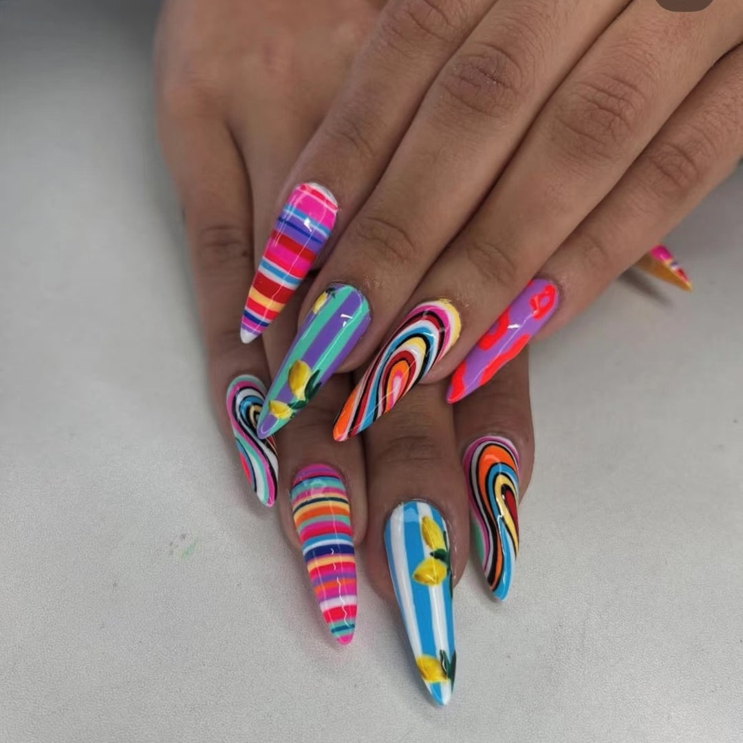 Artful Nail Extensions with Elegant Tips Kalsten