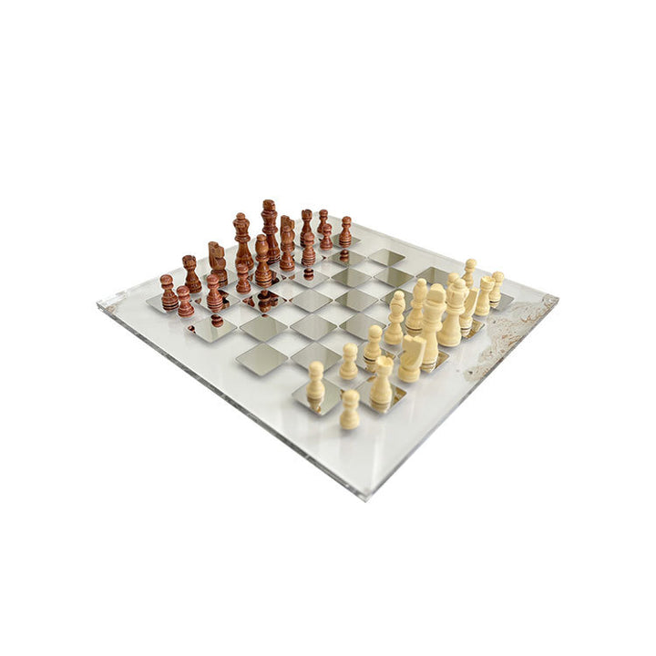 Elegant Decorative Glass Chessboard