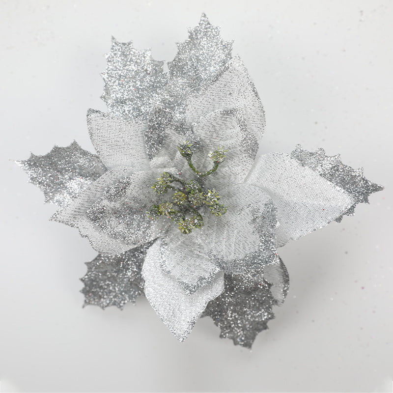 Decorative Glittered Floral Accent Brooch Kalsten