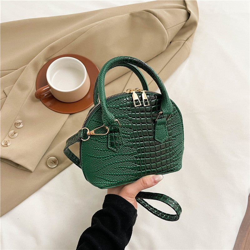 Crocodile-Embossed Mini Satchel Bag Kalsten