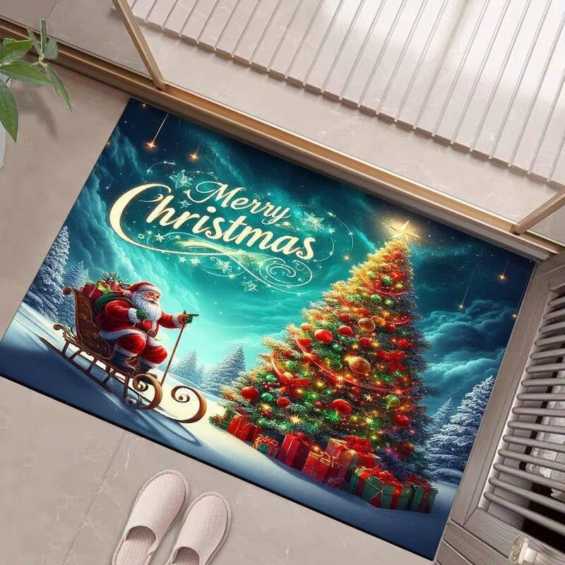 Festive Christmas-Themed Entrance Mat